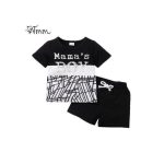 Catpapa 1-5Years Kids Baby Boy Mama's Boy Print T-shirt + Shorts