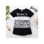 Catpapa 1-5Years Kids Baby Boy Mama's Boy Print T-shirt + Shorts