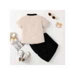 Catpapa 1-6 Years Kid Boy 2PCS Bear Print Short Sleeve Shirt+ Shorts