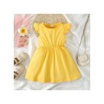 Catpapa 1-6Years Kid Girl 2pcs Set Sleeveless Solid And Floral Dress