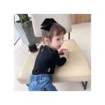 Catpapa 1-6Yerars Baby Girls Lace Solid Color Tees