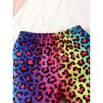 Catpapa 2-Piece Spring/Fall Outfit for Baby Girls 0-3 Years - Letter Print Long-Sleeve Top & Leopard All-Over Print Flared Pants