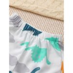 Catpapa 2-Piece Summer Loungewear Set for Baby Boys 3-24 Months - Cartoon Dortinosaur Print Round Neck Sh-Sleeve Top & Shorts
