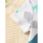 Catpapa 2-Piece Summer Loungewear Set for Baby Boys 3-24 Months - Cartoon Dortinosaur Print Round Neck Sh-Sleeve Top & Shorts