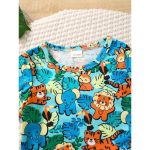 Catpapa 2-Piece Summer Outfit for Baby Boys 0-3 Years - Pineapple Print Round Neck Short-Sleeve T-Shirt & Solid Color Casual Shorts