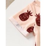 Catpapa 2-Piece Summer Outfit for Baby Boys 0-3 Years - Pineapple Print Round Neck Short-Sleeve T-Shirt & Solid Color Casual Shorts