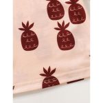 Catpapa 2-Piece Summer Outfit for Baby Boys 0-3 Years - Pineapple Print Round Neck Short-Sleeve T-Shirt & Solid Color Casual Shorts