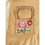 Catpapa 2-Piece Summer Outfit for Girls 4-7 Years - Solid Color Lantern Sleeve Blouse & Floral Embroidery Straight Strappy Dress