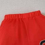 Catpapa 2 pieces of sports outfits for boys aged 3-8, stylish and cool, suitable for sports competitions-red clothes + black numbers