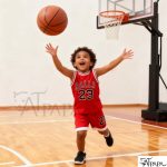 Catpapa 2 pieces of sports outfits for boys aged 3-8, stylish and cool, suitable for sports competitions-red clothes + black numbers