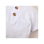 Catpapa 3-24 Months Baby Boy Summer Plain Color Cotton Clothes Set