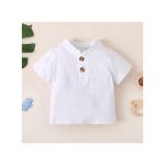 Catpapa 3-24 Months Baby Boy Summer Plain Color Cotton Clothes Set
