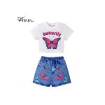Catpapa 3-24 Months Baby Girl Butterfly Print T-shirt With Shorts