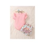 Catpapa 3-24Months Baby Girl Bear 3PCS Bodysuit Shorts With Headband