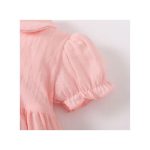 Catpapa 3-24Months Baby Girl COTTON Pink Puff Sleeve Dress With Bag