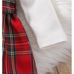 Catpapa 3-24Months Baby Girls Long Sleeve Check Dress Festive attire for Halloween and Christmas