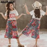 Catpapa 3-8 Girls Floral 2 Piece Suit, Casual Fashionable and Cute Suitable for Club Outdoor Party, Photo Taking