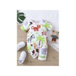 Catpapa 6-18Months Baby Boys Cartoon Printing Short Sleeve Bodysuit