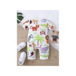 Catpapa 6-18Months Baby Boys Cartoon Printing Short Sleeve Bodysuit