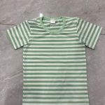 Catpapa Kid Boy Summer Soft White+Green Striped Short-Sleeve T-Shirt