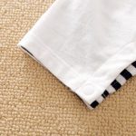 Catpapa Summer Romper for Baby Boys 0-18 Months - Cartoon Penguin Print Striped Short-Sleeve Onesie