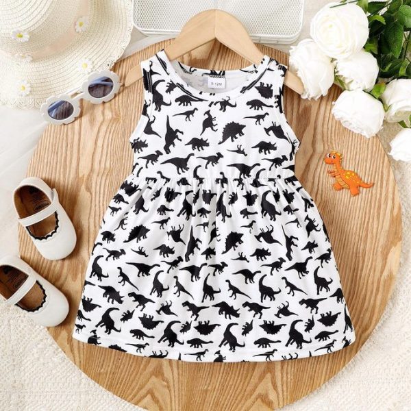 Catpapa Sweet Summer Dress for Baby Girls 0-3Years: Sleeveless A-Line Shift Dress