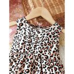 Catpapa Sweet Summer Dress for Baby Girls 6-18Months: Sleeveless A-Line Shift Dress with Whimsical Leopard Print