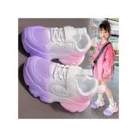 Child Girl Anti Slip Breathable Sneakers Thick Soled Mesh Fabric Kids Walk Shoes