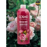 Cosmo Temptation British Rose Shower Scrub 1000ml, Moisturizing Body Wash Cleanse and Exfoliate All Skin Type, Face & Body Scrubs Shower Gel For Men & Women