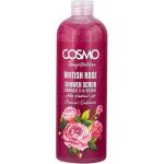Cosmo Temptation British Rose Shower Scrub 1000ml, Moisturizing Body Wash Cleanse and Exfoliate All Skin Type, Face & Body Scrubs Shower Gel For Men & Women