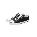 Couple Canvas Low Top Lace-up Shoes Classic Casual Sneakers Black