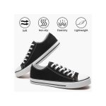 Couple Canvas Low Top Lace-up Shoes Classic Casual Sneakers Black