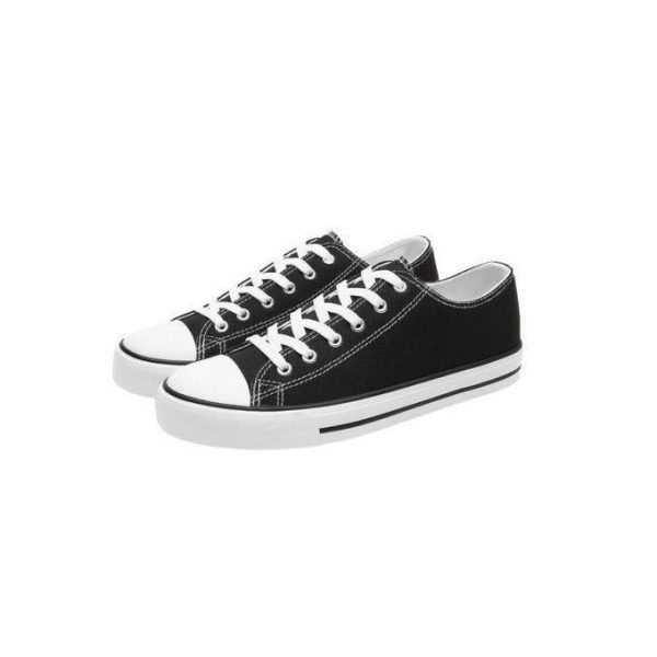 Couple Canvas Low Top Lace-up Shoes Classic Casual Sneakers Black