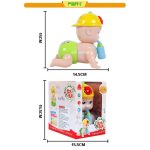 Crawling baby with feeding bottle toy