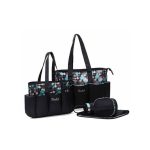 Cute 5 In 1 Baby Diaper Bag- Blue Floral