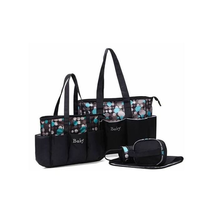 Cute 5 In 1 Baby Diaper Bag- Blue Floral