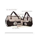 Cute 5 In 1 Baby Diaper Bag- Brown