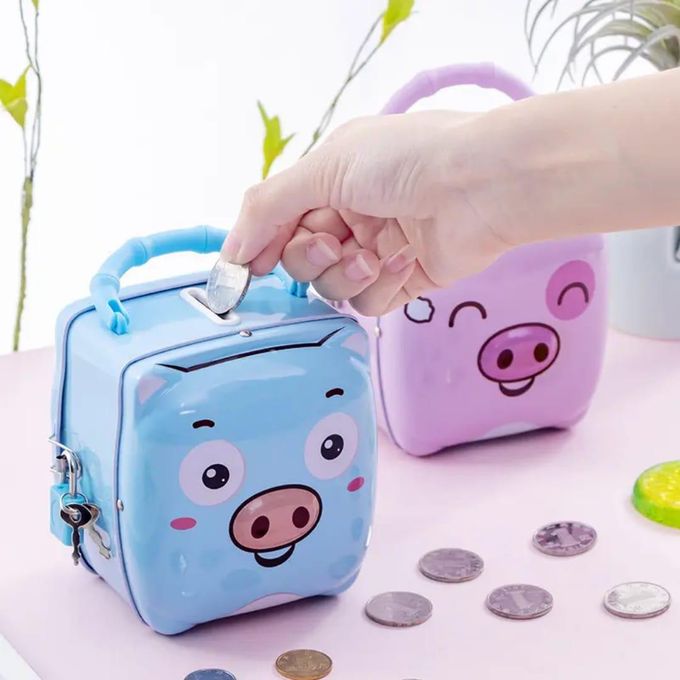 Cute Piggy-shaped Safe With Iron Lock For Kids - Piggy Ball