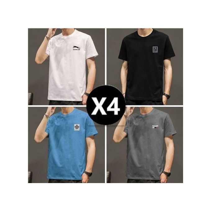 Dou-color 4 In 1 Men's Fashion Short Sleeved T-shirt - Multi Color