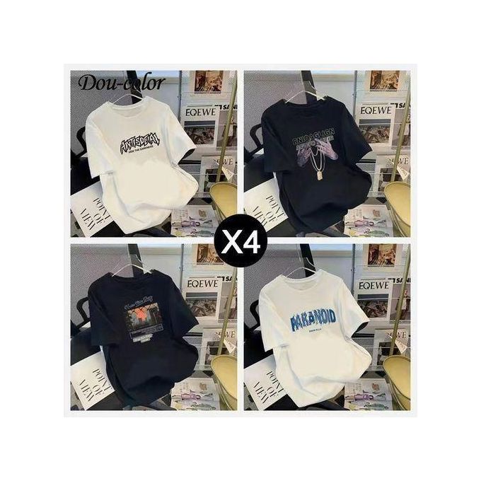 Dou-color Men's 4in1 T-Shirt Trendy Multi-Piece Pent Sleeve Set