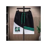 Dou-color Men's Shorts And T-shirt Set -2 Pieces - Black