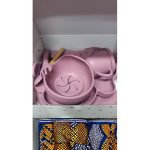 Dusty Rose- Premium Kenya Hot Sale Suction Baby Silicone Plate Bowl and spoon Feeding Set Food Grade Baby Feeding Placement Tableware Dinner Set