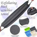 EXFOLIATING BACK SCRUBBER WASH CLOTH STRETCHABLE STRAP NYLON BATH TOWEL