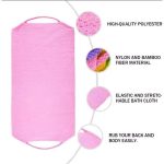 EXFOLIATING BACK SCRUBBER WASH CLOTH STRETCHABLE STRAP NYLON BATH TOWEL