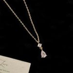 Fahion New Minimalist Waterdrop Zircon Necklace Sparkling Luxury Dainty Chain Trendy Hypoallergenic Collarbone Jewelry