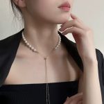Fahion Parisian Glide Pearl Choker Petit Pavé Chain w Curated Drop - Sculptural Décolleté