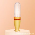 Fashion Baby Silicone Squeeze Feeding Bottle With Spoon Feeder 90ML