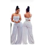 Fashion Ladies jumpsuit spotted White