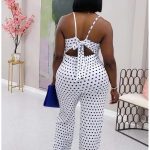 Fashion Ladies jumpsuit spotted White