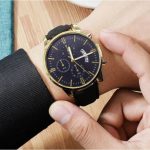 Fashion Sports Men's Quartz Watch Black Bracelet Watch Two-piece Set